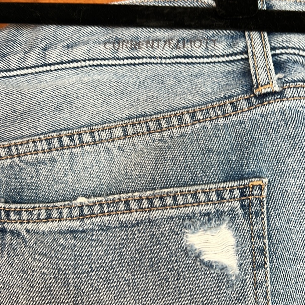Current Elliott Size 28 denim cutoff blue jean shorts. - Picture 3 of 6